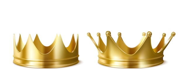 Золотые короны для короля или королевы, венчающий головной убор для монарха.
