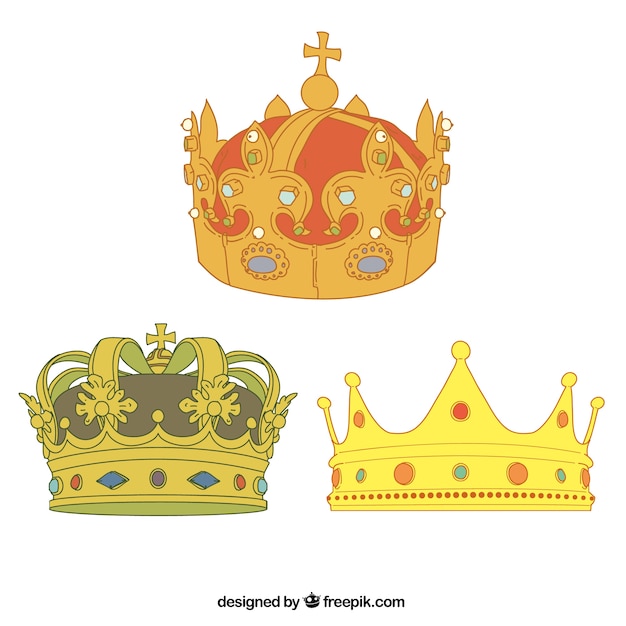 Free vector golden crowns