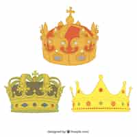 Free vector golden crowns