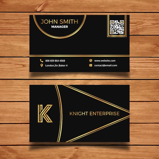 Golden and dark business card