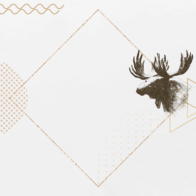 Free vector golden deer frame background