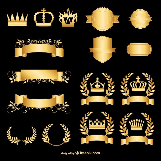 Free vector golden design elements