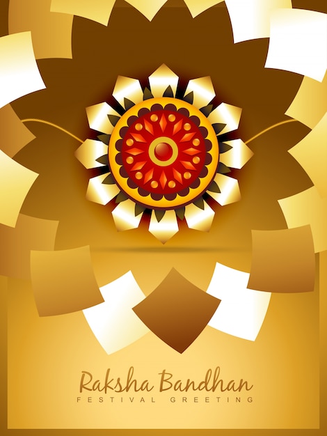 Golden design for raksha bandhan