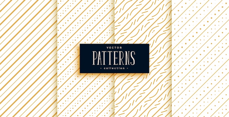 Free Vector golden diagonal lines classic pattern set