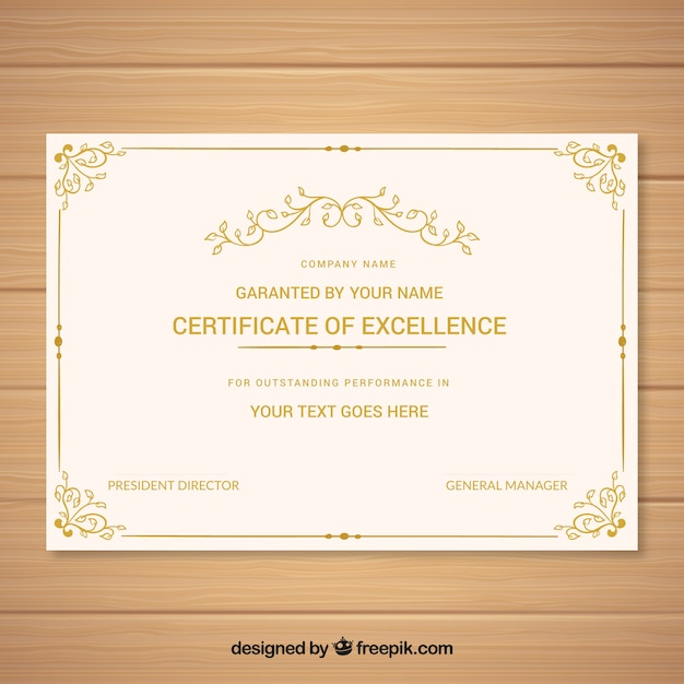 Golden diploma vintage template