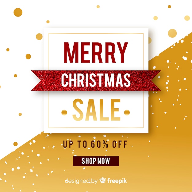 Free vector golden dots christmas sale background