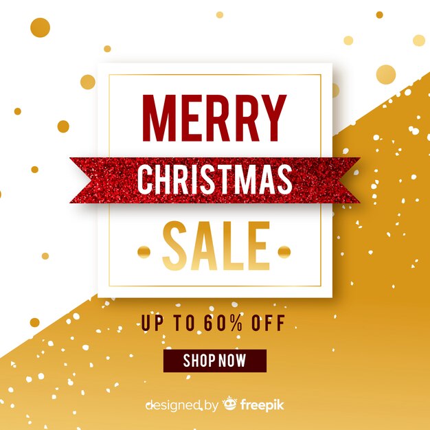 Golden dots christmas sale background