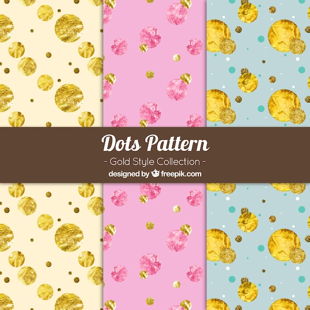 Free vector golden dots patterns