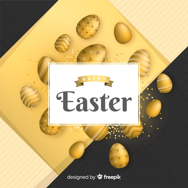 Vettore gratuito sfondo dorato di pasqua