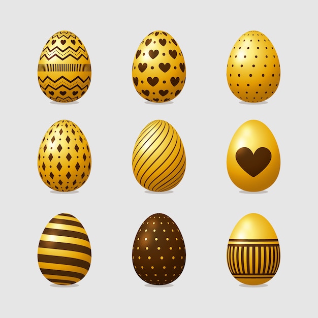 Golden easter day egg collection