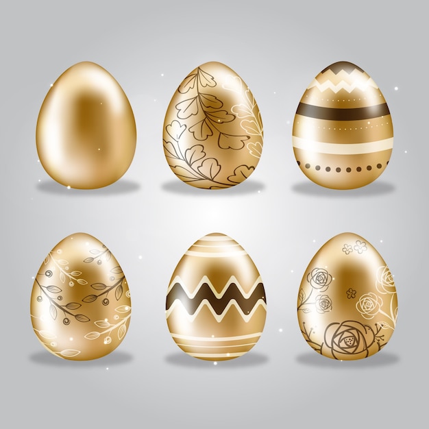 Golden easter day egg collection