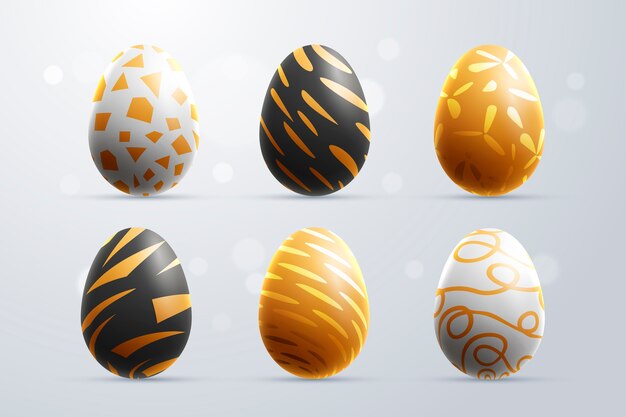 Golden easter day egg collection