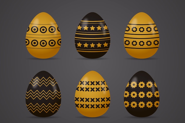 Golden easter day egg collection