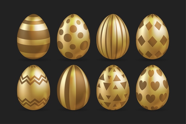 Golden easter day egg collection