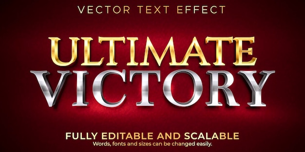 Бесплатное векторное изображение Золотой редактируемый текстовый эффект, металлический и блестящий текстовый стиль