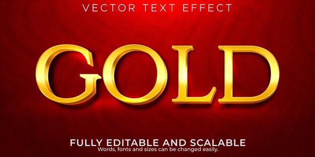 Golden editable text effect metallic and shiny text style