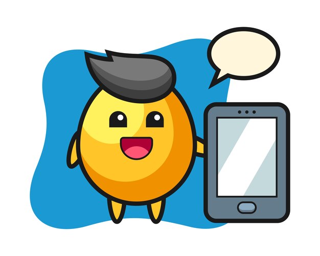 かわいい笑顔幸せなスマートフォン 携帯電話 フラット漫画キャライラスト 白で隔離 スマートフォンキャラクター プレミアムベクター