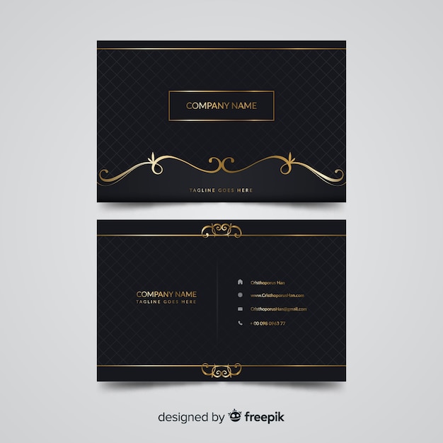 Free vector golden elegant business card template