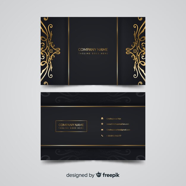 Golden elegant business card template