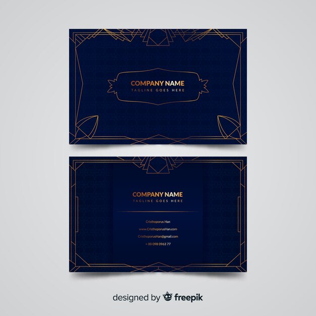 Free vector golden elegant business card template