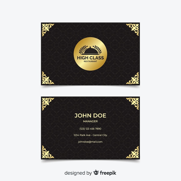 Free vector golden elegant business card template