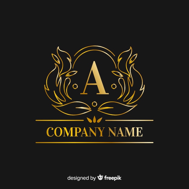 Golden elegant capital letter logo template