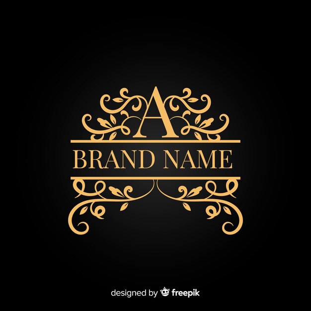 Golden elegant company ornamental logo