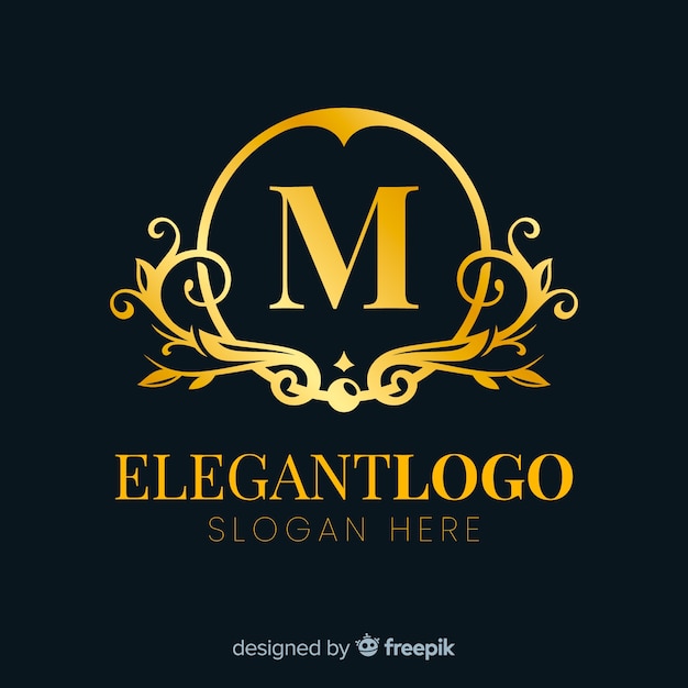 Golden elegant logo flat design