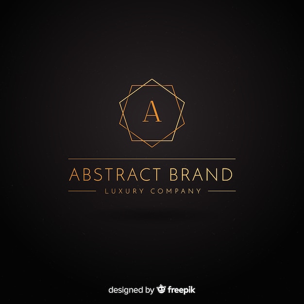 Golden elegant logo flat style