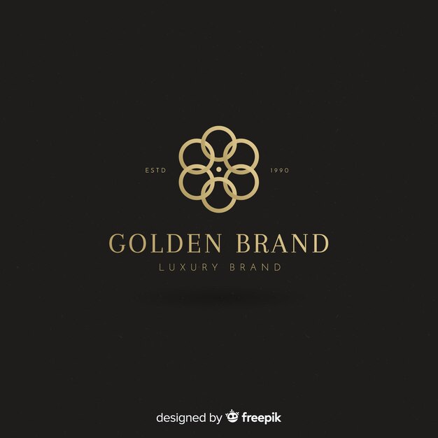 Golden elegant logo flat style