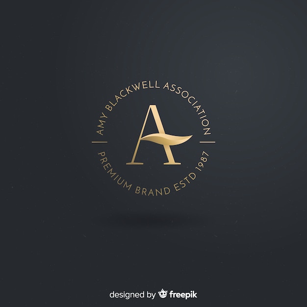 Golden elegant logo flat style