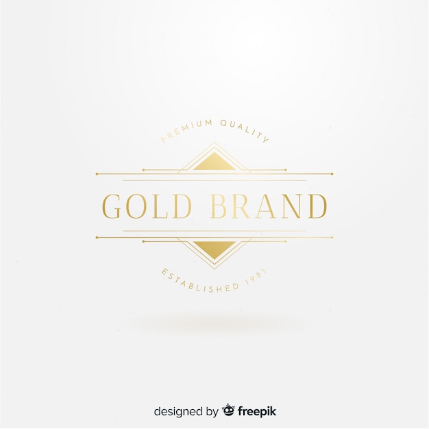 Бесплатное векторное изображение Золотой элегантный логотип плоский стиль