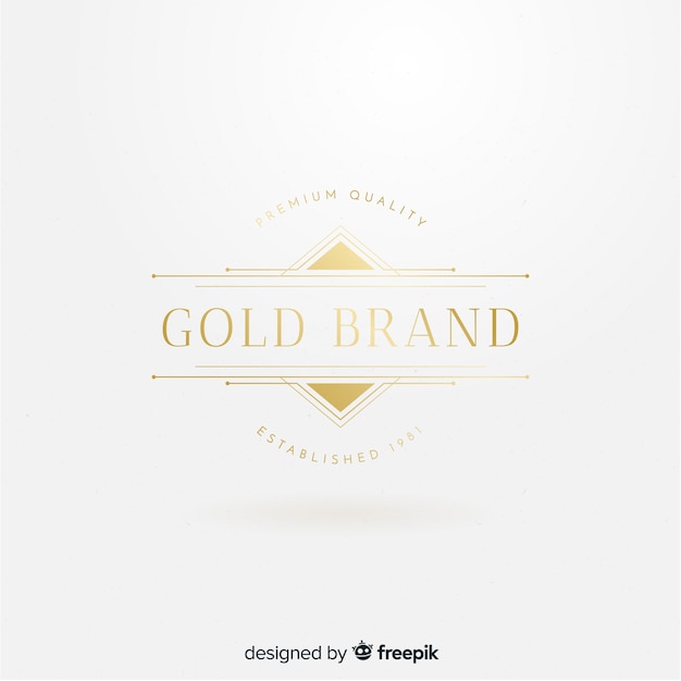 Golden elegant logo flat style