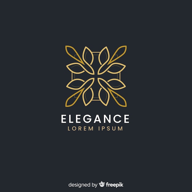 Golden elegant logo flat style