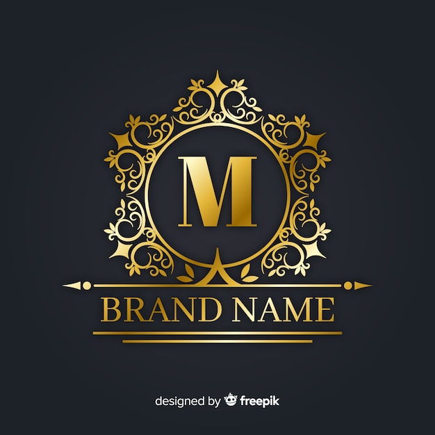 Free vector golden elegant logo flat style