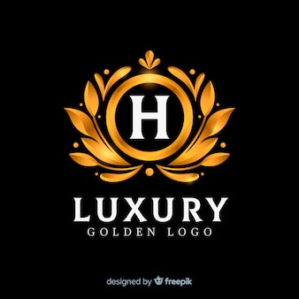 Golden elegant logo flat style