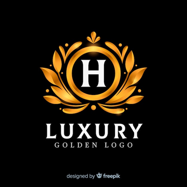 Golden elegant logo flat style
