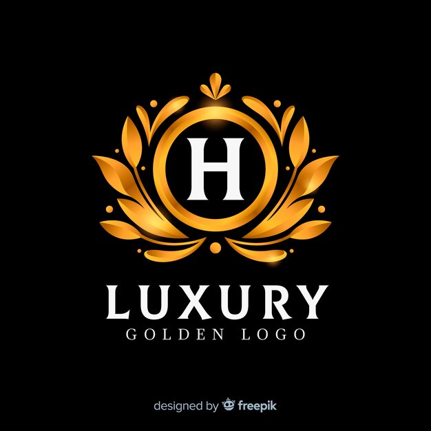 Golden elegant logo flat style