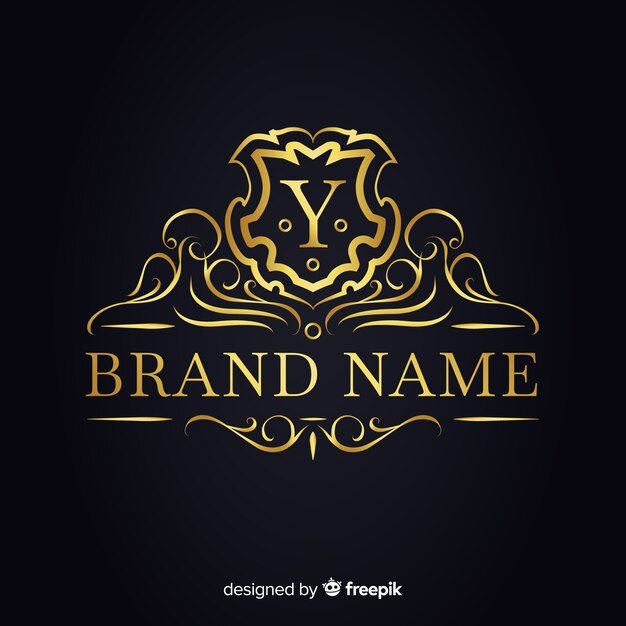 Golden elegant logo template for companies