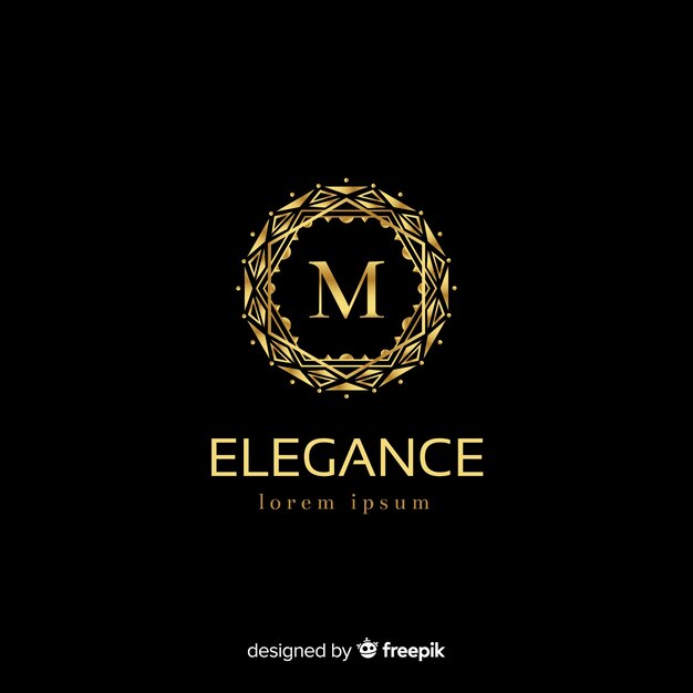 Golden elegant logo template with ornaments