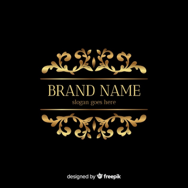 Golden elegant logo template with ornaments