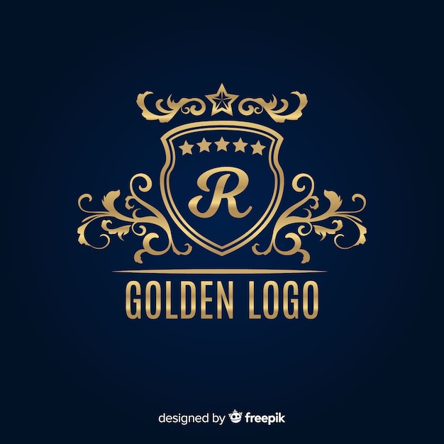 Free vector golden elegant logo template