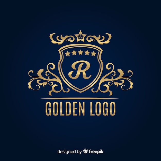 黄金のエレガントなロゴのテンプレート