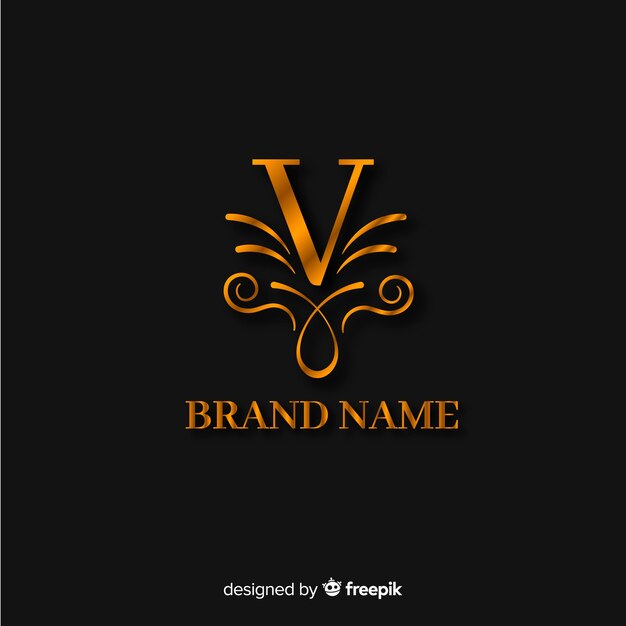 Golden elegant logo template