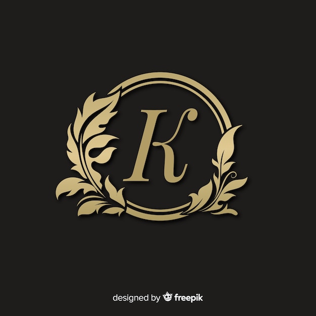 Golden elegant logo with frame