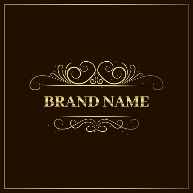 Golden elegant luxury logo template