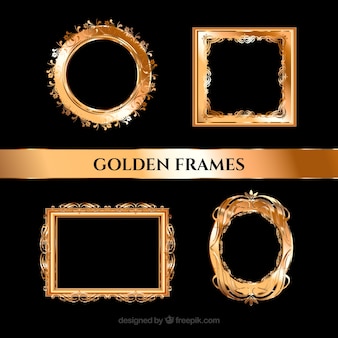 Golden elegant realistic frames