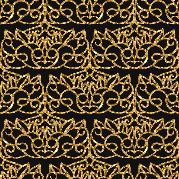 Golden elements pattern background