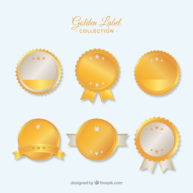 Free vector golden empty labels