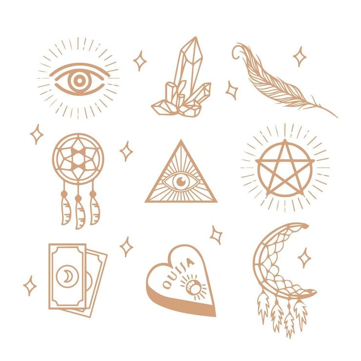 Free Vector golden esoteric elements